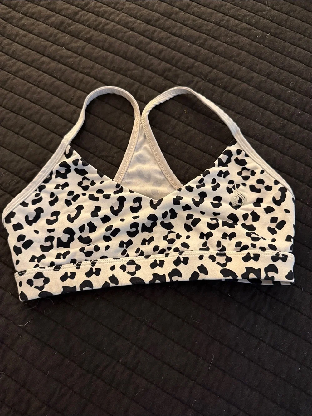 Ryderwear Leopard Print Sports Bralette - Black & White